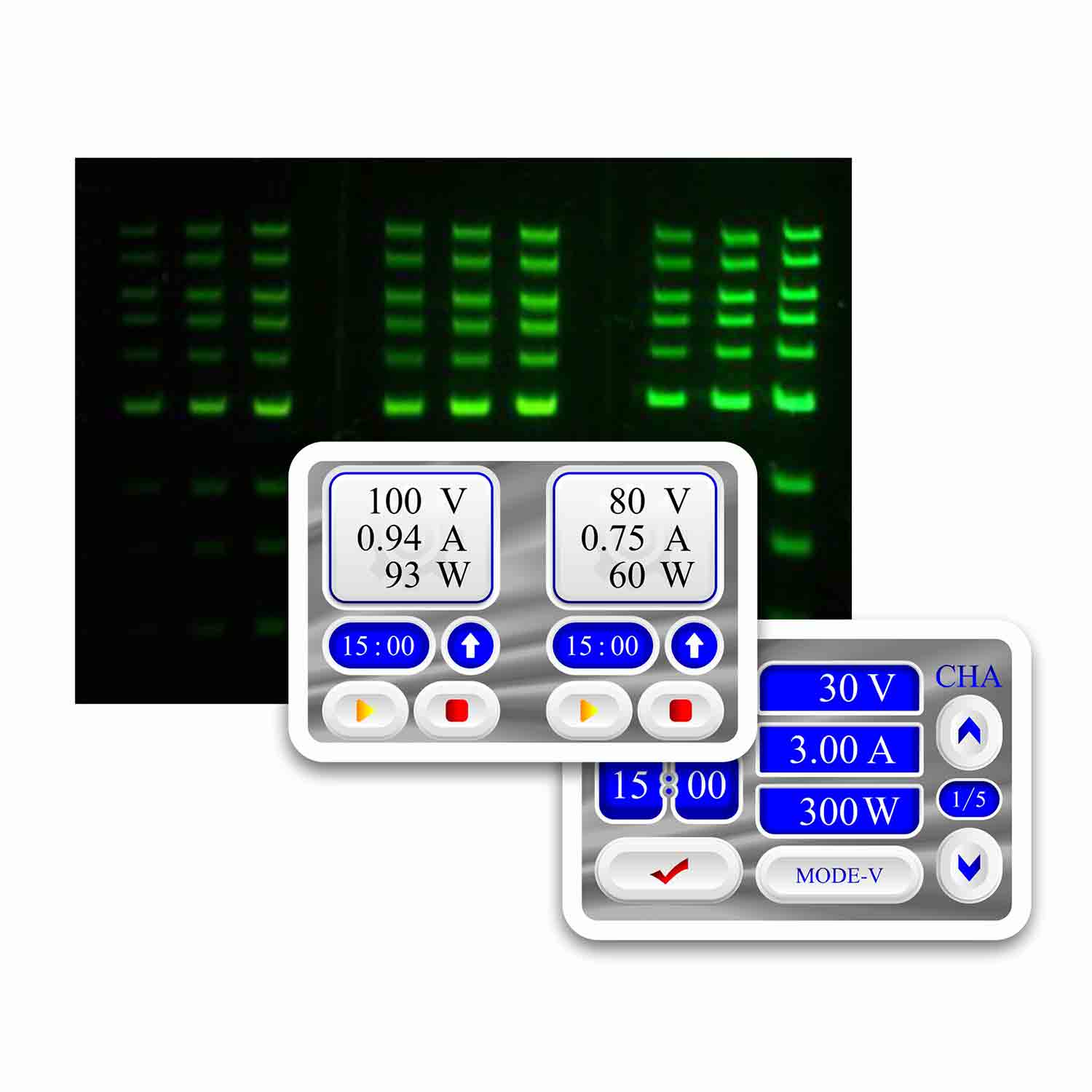 interfaz de fuente de alimentación de electroforesis